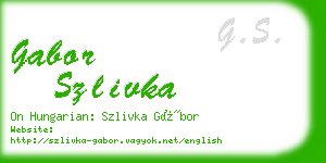 gabor szlivka business card